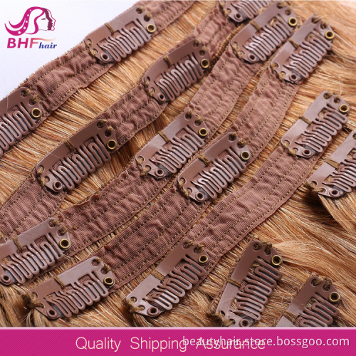 100% triple weft remy peruvian clip in hair extensions